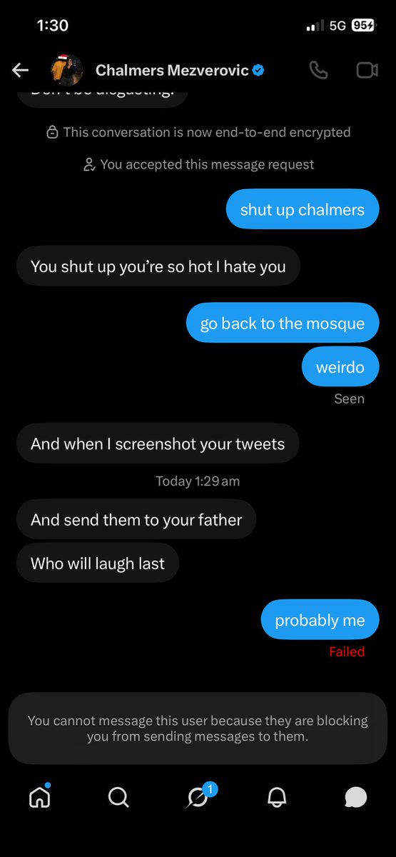 pinkmo9's tweet photo. weirdo she blocked me before i even got the chance to tell her to suck big ass dick https://t.co/0J74HHz0xn