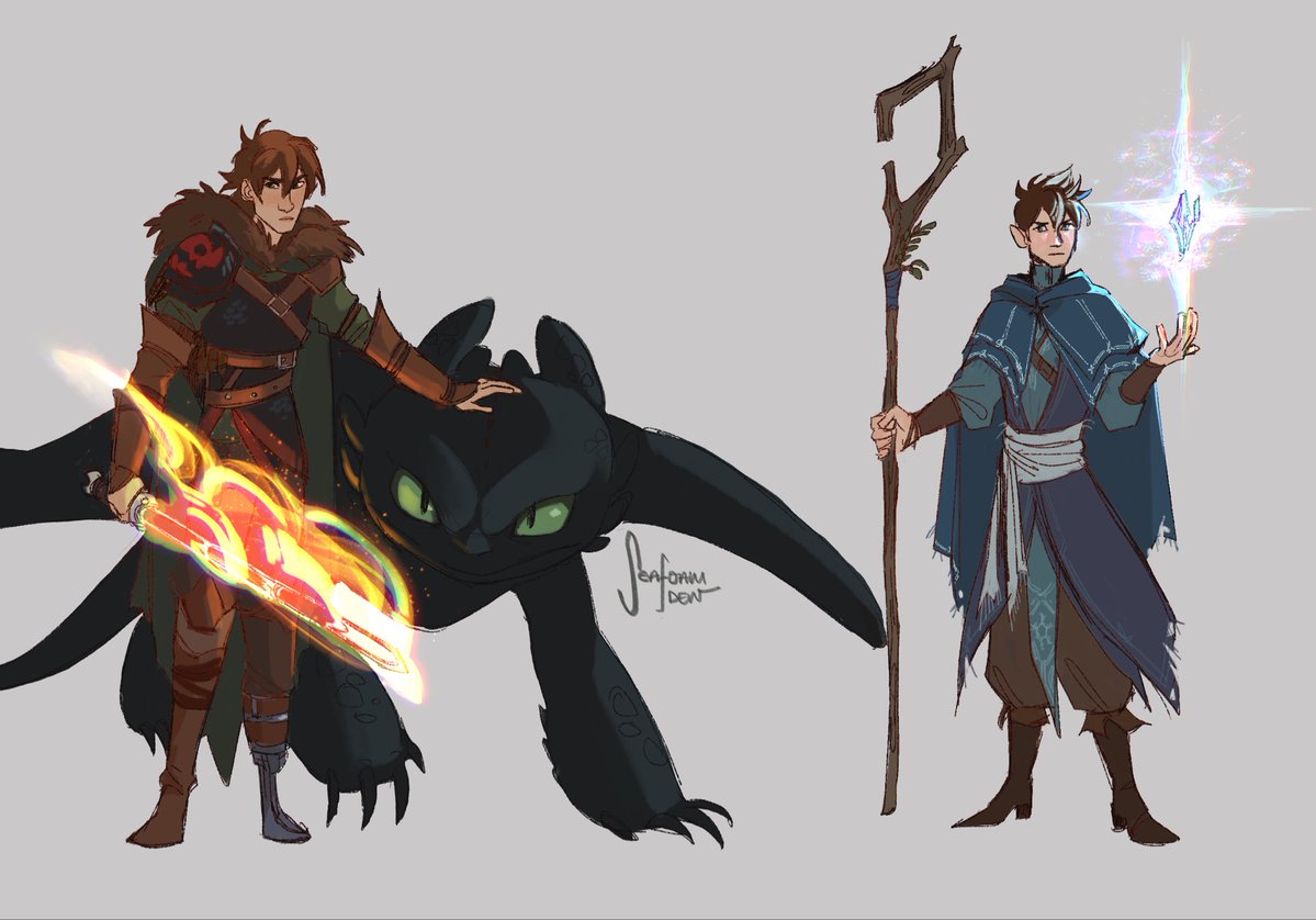 seafoamdew's tweet photo. A dnd au with a Artificer!Hiccup and a Sorcerer!Jack

#hijack #frostcup #httyd #rotg #dndau https://t.co/5KnTf7Iz1l