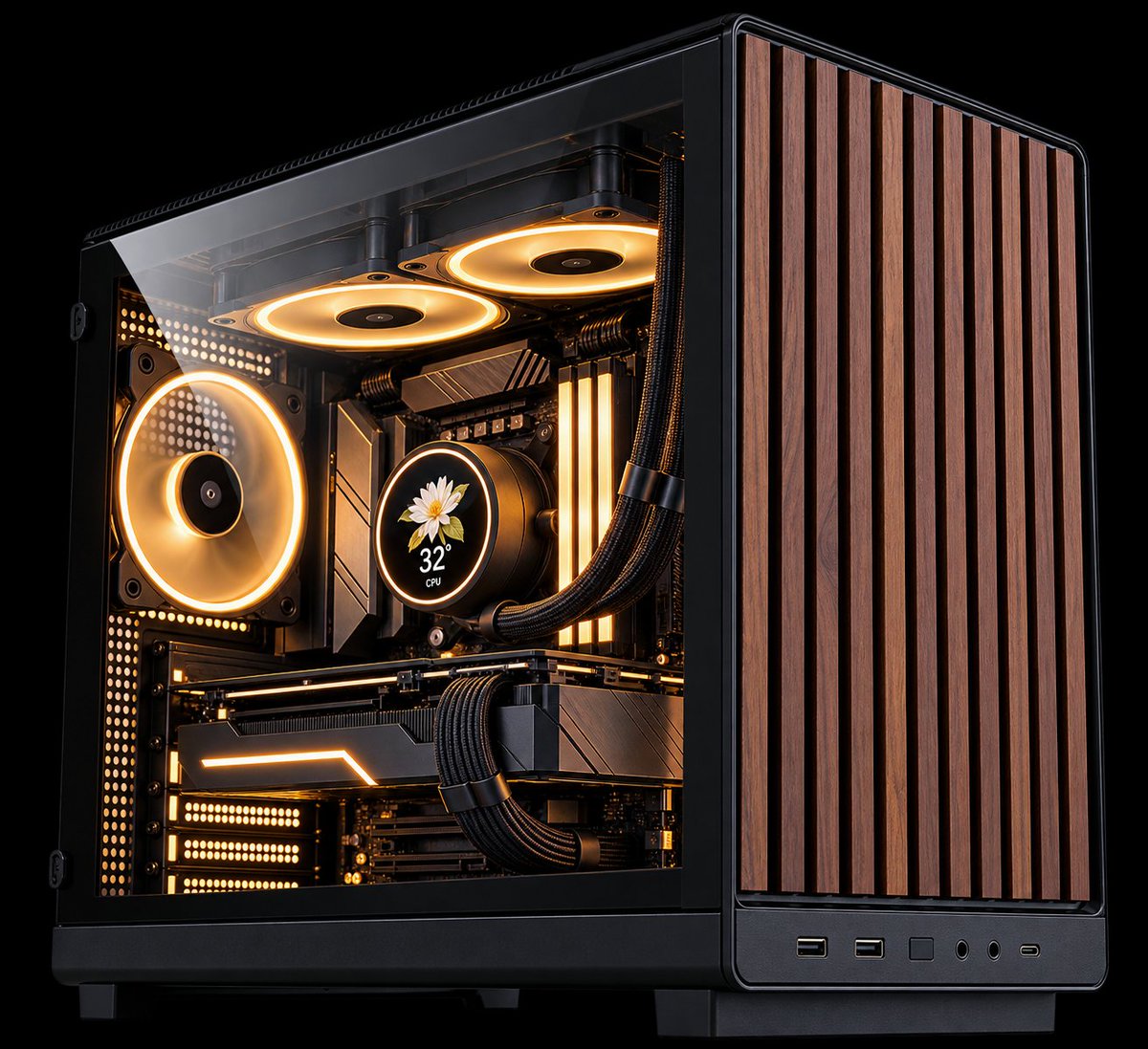 maythousand0511's tweet photo. 自作PCを作ってみようと思い立って、とりあえず色々調べたり、お店に足を運んだりしてる😊
めちゃくちゃ楽しい💞
理想の自作PCイメージをAIに頼んでみた🫡
正解か不正解かわからんけど、見た目が素敵すぎるでしょ？！✨
#自作PC #自作PC初心者 #PCケース https://t.co/KczAS229js
