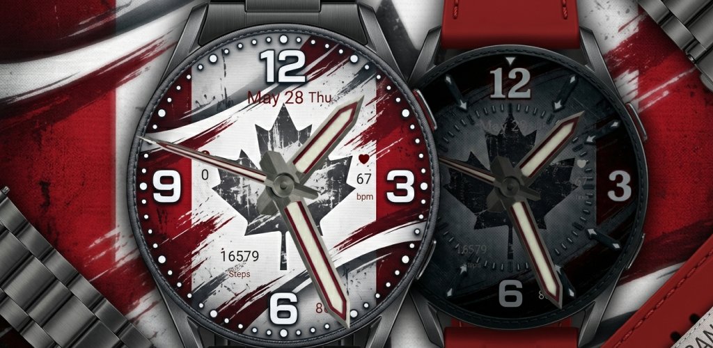 MR009Dev's tweet photo. La hoja de arce. Simple de dibujar, difícil de hacer bien.

Canada Maple Leaf Watch Face para Wear OS: mapa de fondo, hoja, batería en la corona. Diseñado para verse bien con ropa de oficina y con chaqueta.

https://t.co/4gSaHrJ1z6

#MapleLeaf #CanadaWatchFace #WearOS [#6oct] https://t.co/2YcgaHM9Ik