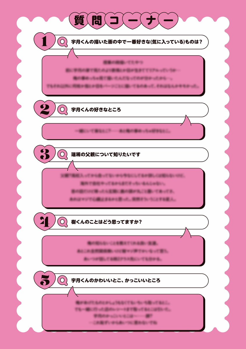 kare__omo's tweet photo. 1.5巻には初のカラーページが収録されております🫶🏻
瑞稀、真人、樹、伊崎のプロフィールが収録されています🎶
ほかにも読者さんから募集した質問に答えるコーナー、コスプレコーナーなど盛りだくさんの内容です🫣

#彼氏の愛が重すぎる https://t.co/zv5O2kumJX