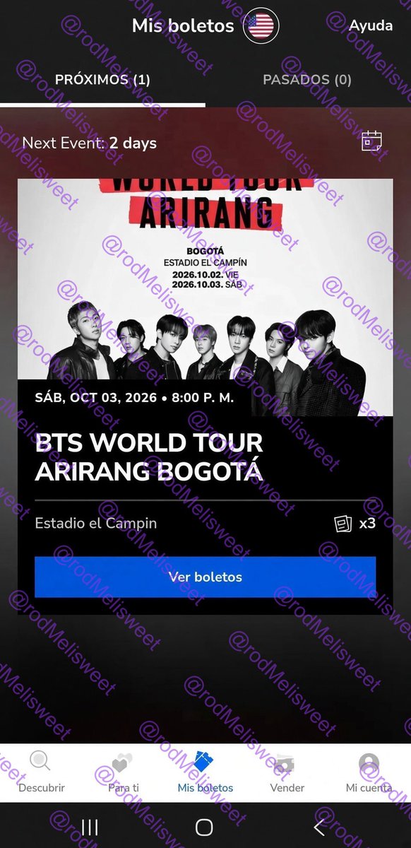 rodMelisweet's tweet photo. ÚLTIMA OPORTUNIDAD DE VER A BTS

VENDO MIS BOLETAS PARA BTS EN COLOMBIA

SON 4 PARA HOY 

PUEDO VENDER DESDE 1

@VivaAerobus NOS CANCELÓ EL VUELO Y SERÁ IMPOSIBLE VIAJAR DESDE MÉXICO 

LAS ESTOY POCO MAS BARATO QUE TICKETMASTER.

🚨SOLO DOY INFORMACIÓN POR MENSAJE🚨 https://t.co/m7gbgw7DwZ