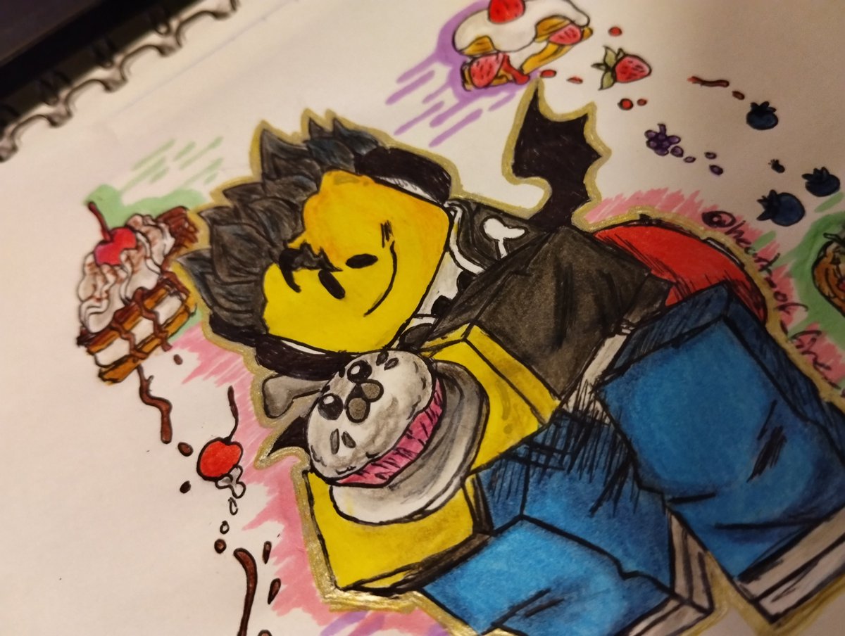 heart_is_here__'s tweet photo. Using my new OCs for Inktober!! 

Today Miller in...

Day 1-2 
Pastry 🍰

All credits to the creator from the prom list for this year.

#inktober #oc #robloxartㅤ https://t.co/53whVWANqe