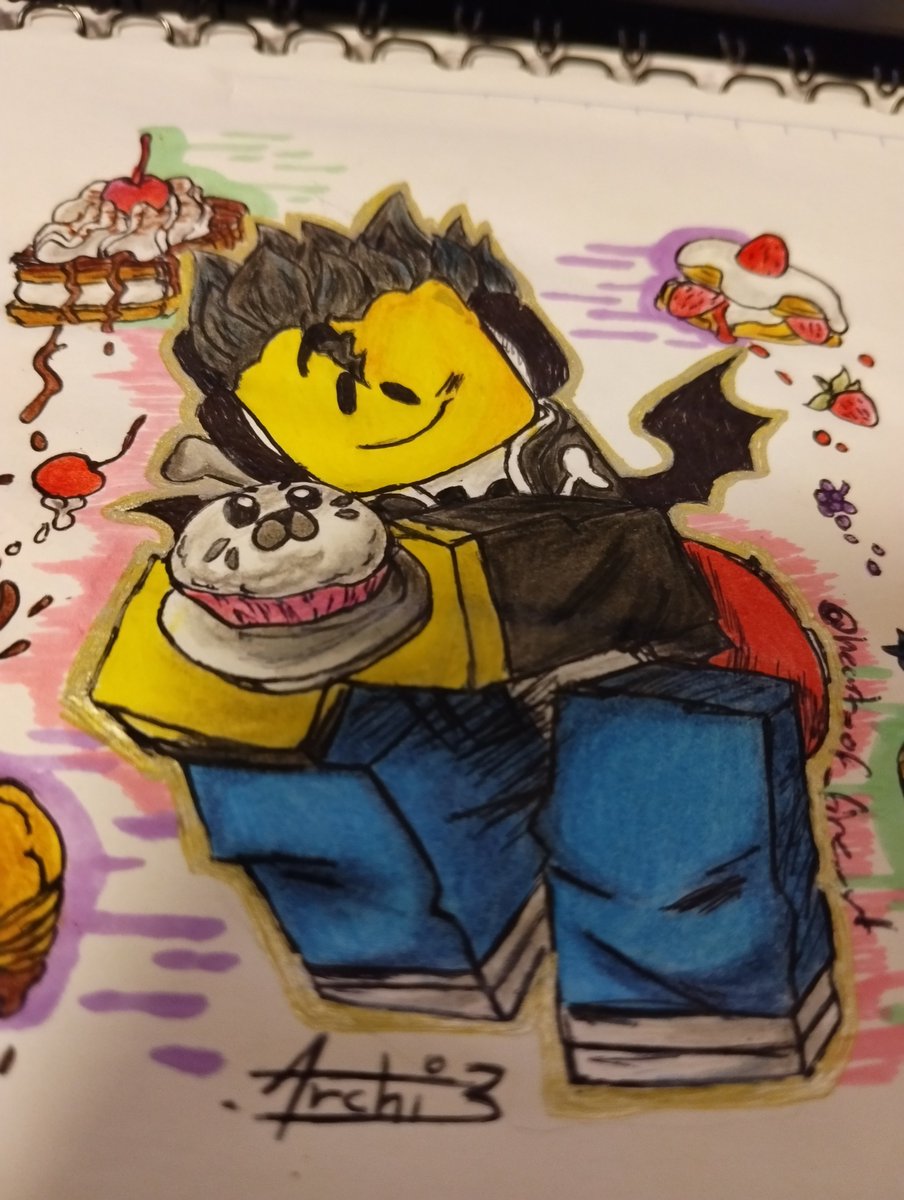 heart_is_here__'s tweet photo. Using my new OCs for Inktober!! 

Today Miller in...

Day 1-2 
Pastry 🍰

All credits to the creator from the prom list for this year.

#inktober #oc #robloxartㅤ https://t.co/53whVWANqe