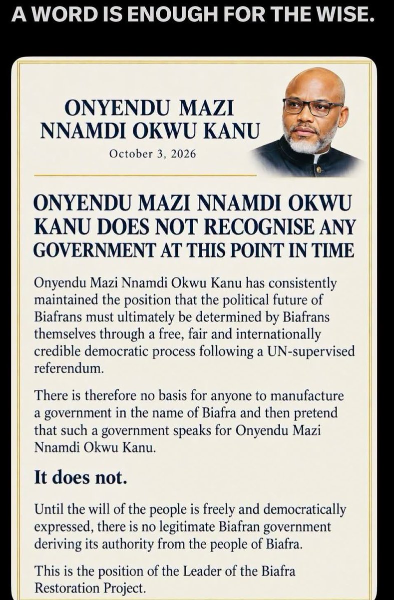 RealDsuccess's tweet photo. THIS IPOB IS GRADUALLY TURNING INTO A JOKE.
The Biafra Republic Government in Exile speaks for Biafra. Through its lobbyist, @EGerasouli35992, it is seeking international help to end the decades of suffering of the Biafran people.
#BRGIE speaks for Biafra, not for your Onyendu.
Mad people everywhere.
Attack BRGIE, and watch yourself spectacularly destroy.