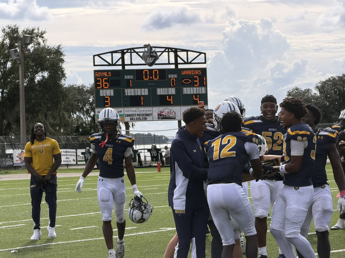 GSabillion's tweet photo. @WarnerUFootball 
@WarnerU 
Today after 6 years the trophy 🏆 comes back Home 
as we beat # 4 Ranked Team Webber  Warriors @SunConference https://t.co/PnjqJRyyJL