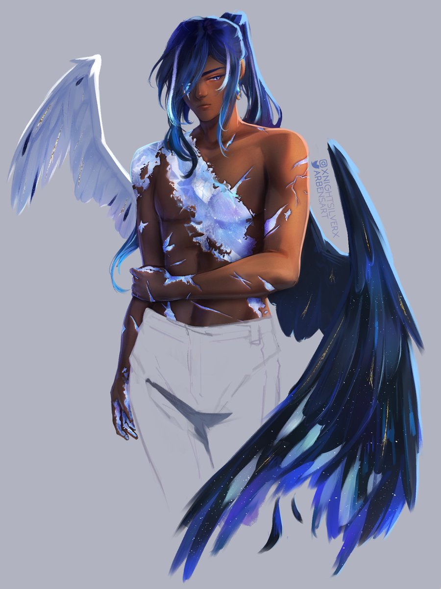 arbensart's tweet photo. *The Exit by Conan Gray plays in the background*

❄️ 🔥 May I present to you winged elemental scar Ragbros for no reason in particular

#ragbros #kaeya #diluc #GenshinImpactㅤ #kaeyafanart https://t.co/gisJZoOWrf