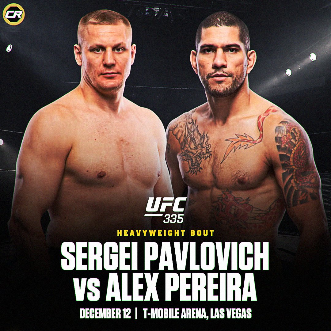ChampRDS's tweet photo. 🚨 BREAKING: Alex Pereira will fight Sergei Pavlovich at UFC 335 on December 12 in Las Vegas

5-ROUND CO-MAIN EVENT

(via @Ninadrama) https://t.co/5VJmzP6snv