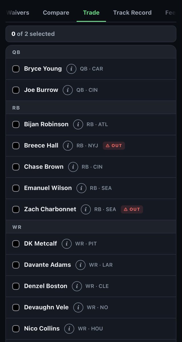 StartSitCall's tweet photo. Most trade tools tell you what a player is worth. 

Mine tells me which trades actually make my team better, and which ones the other manager would say yes to.

Built it myself. Faceless fantasy GM, one tab at a time.
#FantasyFootball https://t.co/6acApFcoi1