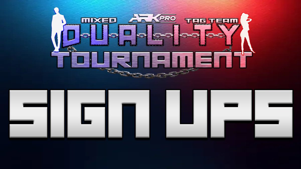 ARKPRO_EFed's tweet photo. SIGN UPS ARE NOW LIVE FOR THE DUALITY TOURNAMENT! The Mixed Tag Team Match Style Tournament!
Only EIGHT men and women will be accepted in the run of sign ups!
The winner of the tournament will earn ARKPRO Contracts and qualify for Exodus!
https://t.co/y5uRIH4ZpH https://t.co/Lixd4pXyRs