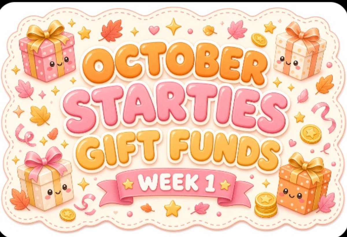 xomitchaii's tweet photo. ⭐ Starties Gift Funds ⭐ 
         ෆ Week 1 ෆ

3 winners of ₱50.00 each
🔁❤️🔔 

Ends ~ October 9 https://t.co/B8O6Hxn1zo