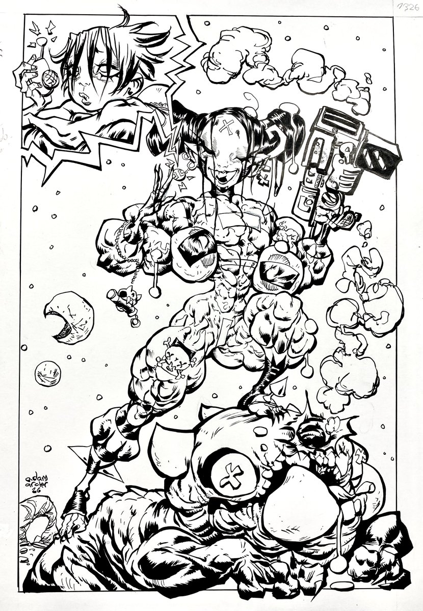 AdamArcherArt's tweet photo. #CartAndBEE Book one is almost done! Eight or nine pages of stories, a bunch of backup stuff and pin ups, should be in my shop the next couple days. This will be in book 2 I think? Stay tuned. I'll announce when it goes live.πππ₯ https://t.co/Eh96AG2M3I