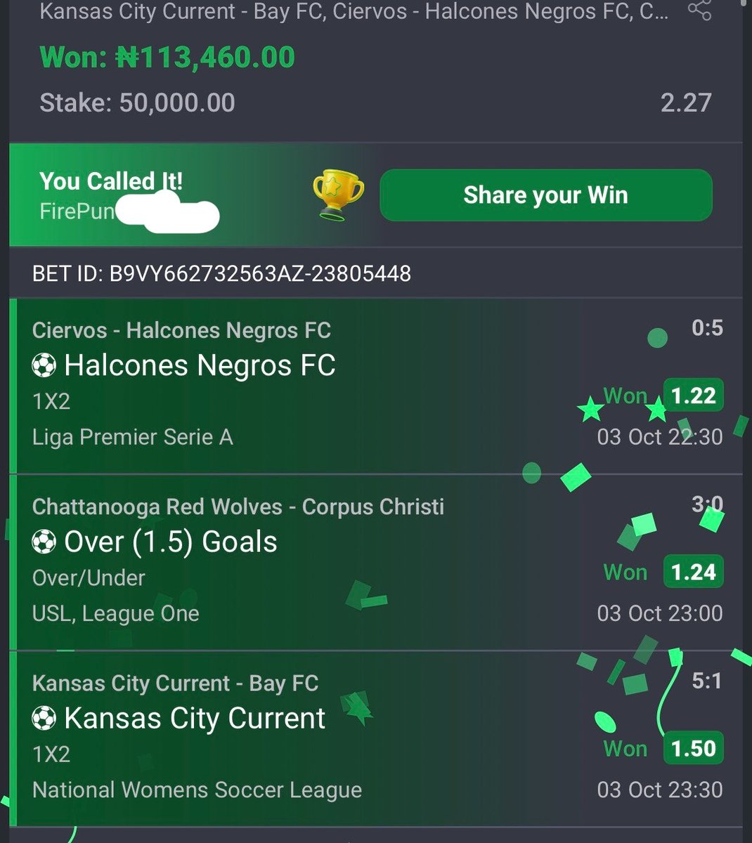 Firepunts's tweet photo. BOOOOOOMMM💥

NIGHT TIPS 🚀🚀

4 &amp; 2 ODDS WON🚀🚀🚀🚀🚀

313k WON 🏆 

Congratulations if you played✅✅ ✅

Drop winning slips!!!!!

Telegram channel :https://t.co/DXNE42YDmz

#Bet9jaCode

@Mrbankstips @Davidbanksz 
@mrbayoa1 https://t.co/nULH7vLVCO