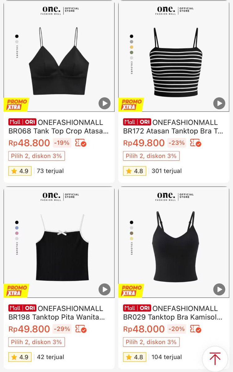 chqerl's tweet photo. happy banget nemu toko mall ori yang koleksi tanktop bra nya segemes ini 🤏 cakep-cakep semua, harga affordable, auto hemat tapi tetep stylish 😭 https://t.co/GIS2lOKo1g