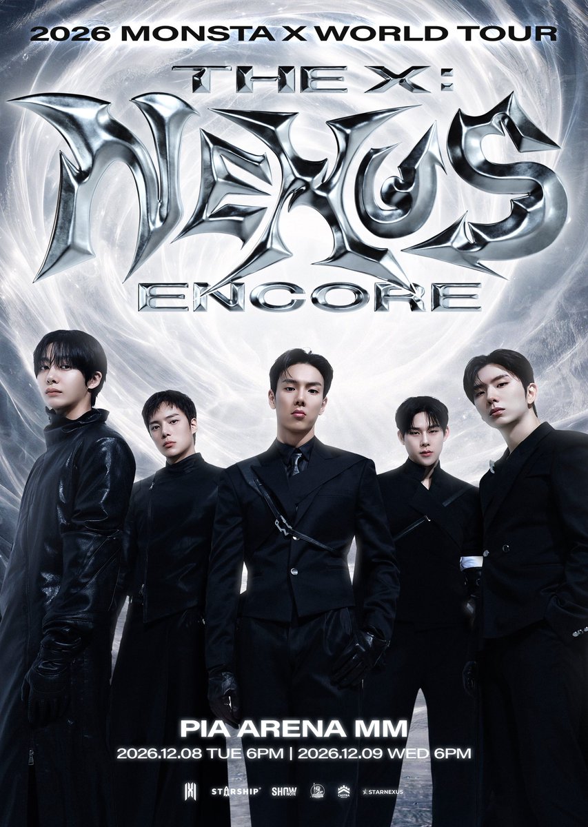 Official_MX_jp's tweet photo. [📢]
2026 MONSTA X WORLD TOUR
 [THE X : NEXUS] ENCORE IN JAPAN

VIP席アップグレード抽選受付のご案内

受付対象の方でアップグレード希望の方は詳細をチェック💡
▶️ https://t.co/Us8fqhTFSi

📅受付期間：2026年10月4日(日)12:00～2026年10月7日(水)23:59

📅2026年12月8日(火)
📍ぴあアリーナMM(神奈川)

📅2026年12月9日(水)
📍ぴあアリーナMM(神奈川)

#モンスタエックス #MONSTAX #MONSTA_X
#MONSTAX_THEX_NEXUS