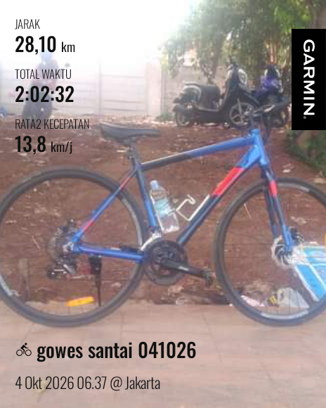 aguskoerniawan's tweet photo. gowes tipis-tipis aja hari ini π
#gowes #garmin #beatyesterday https://t.co/9zjOVHZwHR