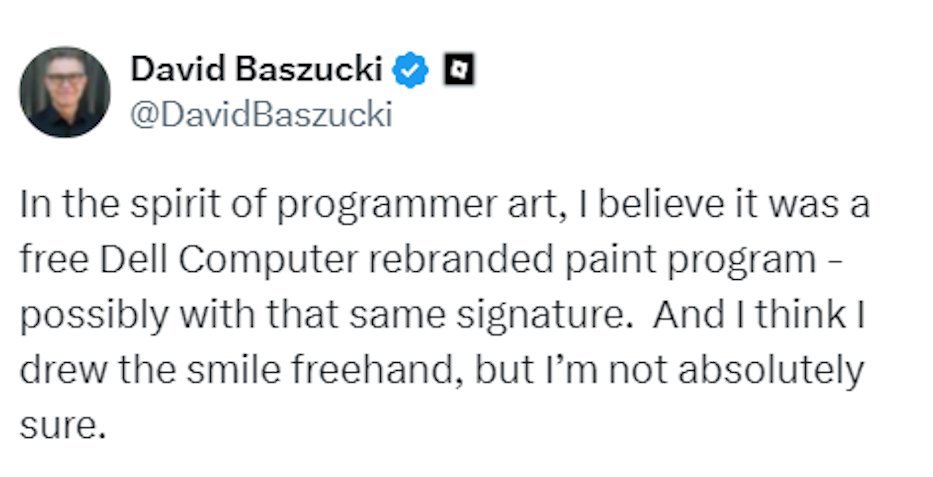 r4y319's tweet photo. 21 years ago today (Oct. 4, 2005), David Baszucki created the Default Face texture.

According to Baszucki, the face was drawn using a "free Dell Computer rebranded paint program". https://t.co/RsViBy9jXD