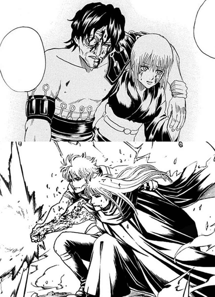 ANNJAnakolagi's tweet photo. despite all the things their respective masters have done to them and their important people, tsukuyo and gintoki still graced them with proper goodbyes ❤️‍🩹 #gintsu https://t.co/6BJT5KcVv2