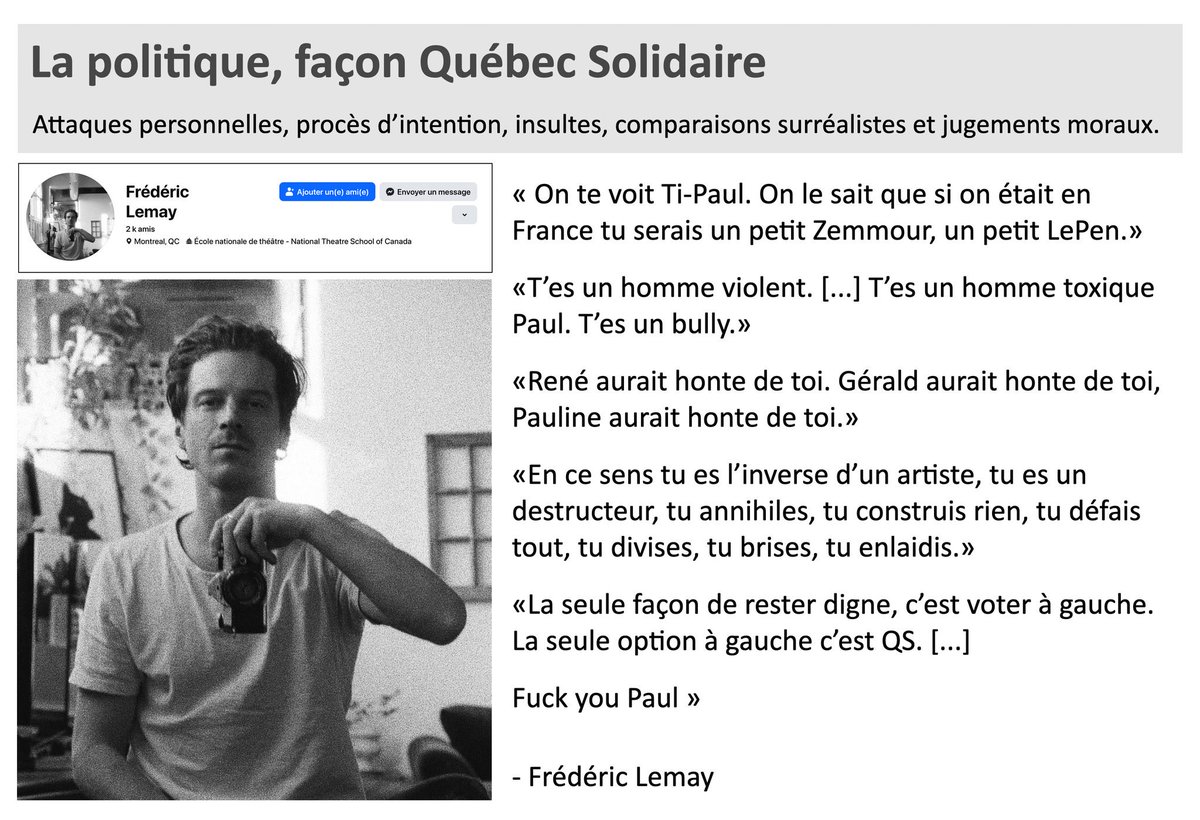 S_EFortin's tweet photo. Une chapelle idéologique qui se meurt, qui s’atrophie, ça ressemble à ça. 👇

L’insulte, le mépris, la violence.

Si j’étais qsiste, j’aurais honte de ça. https://t.co/YwcXrjkM0M