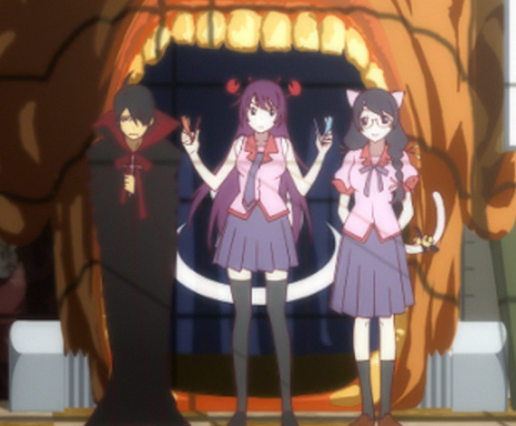 freusan's tweet photo. I like how hanekawa is a canon catgirl that also dresses up as a catgirl when she's not in catgirl mode https://t.co/2JfJU63YWI