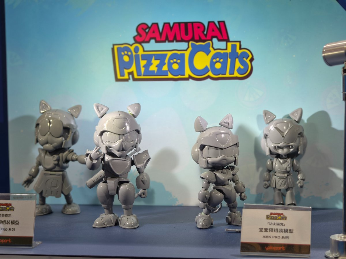 yolopark's tweet photo. YOLOPARK New Product Reveal ✨ Wonder Festival Shanghai 2026
They’re ready to move—meow! 🐱⚔️
AMK PRO Series - Polly, Guido Model Kit
*The prototypes shown do not represent the final products. Details are still being adjusted and refined.
#YOLOPARK #SamuraiPizzaCats #Polly #Guido #AMKPRO #ModelKit #Prototype #WonderFestival #WF2026 #WonderFestivalShanghai #ShanghaiWF