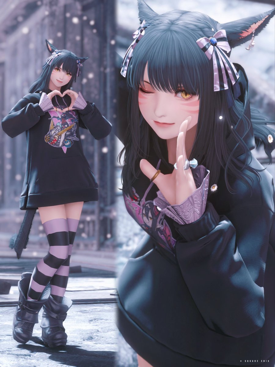 uri___1101's tweet photo. 地雷系ミコッテ？🖤🎀 https://t.co/bk0eqjEbuH