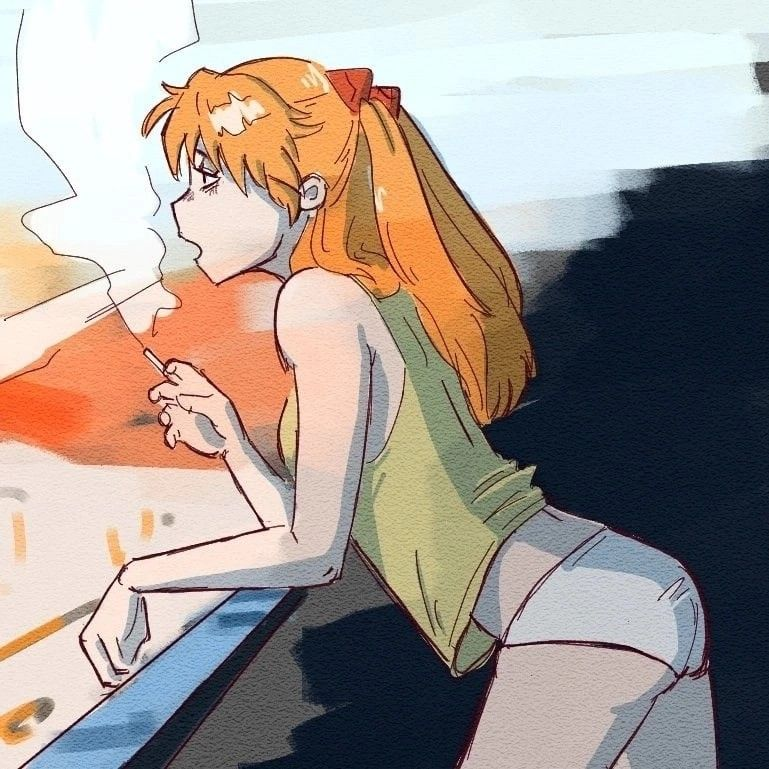 the2ndpilot's tweet photo. " Look I know it's six in the morning, don't judge me. They're the ones waking me up this early. "

Truly the breakfast of champions, but what else was Asuka supposed to do when there was an urgent call right at the crack of dawn. https://t.co/ANHgW5spTw