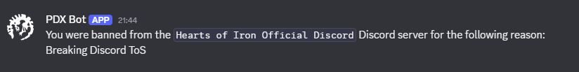 wimhaendota's tweet photo. Ve sırf Paradox çalışanı Per'i bu olaydan dolayı eleştirdiğim için Discord ToS'u ihlal etmekten ban yemişim. 😅

Size direkt olarak hedef almanız gereken 2 isim vereceğim; 1) PDX Per 2) PDX Batya

Size önerim Reddit moderasyon ekibine de bir bakın, benden duymadınız. 🤫 https://t.co/ngWFcIS1ES
