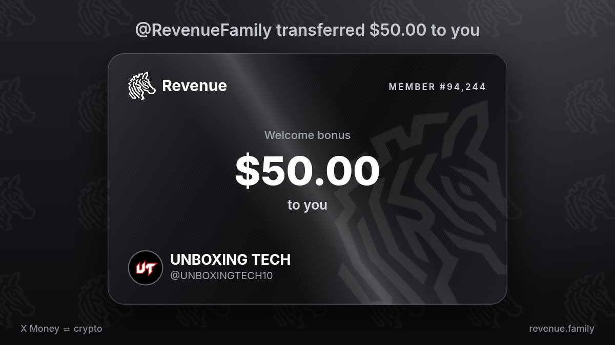 UNBOXINGTECH10's tweet photo. @RevenueFamily
My Revenue balance card 👇 https://t.co/fgXh8KzqBB
