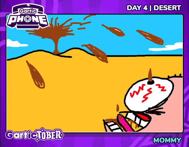 Orangecreem's tweet photo. Gartictober day 4 — Desert #gartictober #inktober #garticphone https://t.co/6TQcZyO0CN