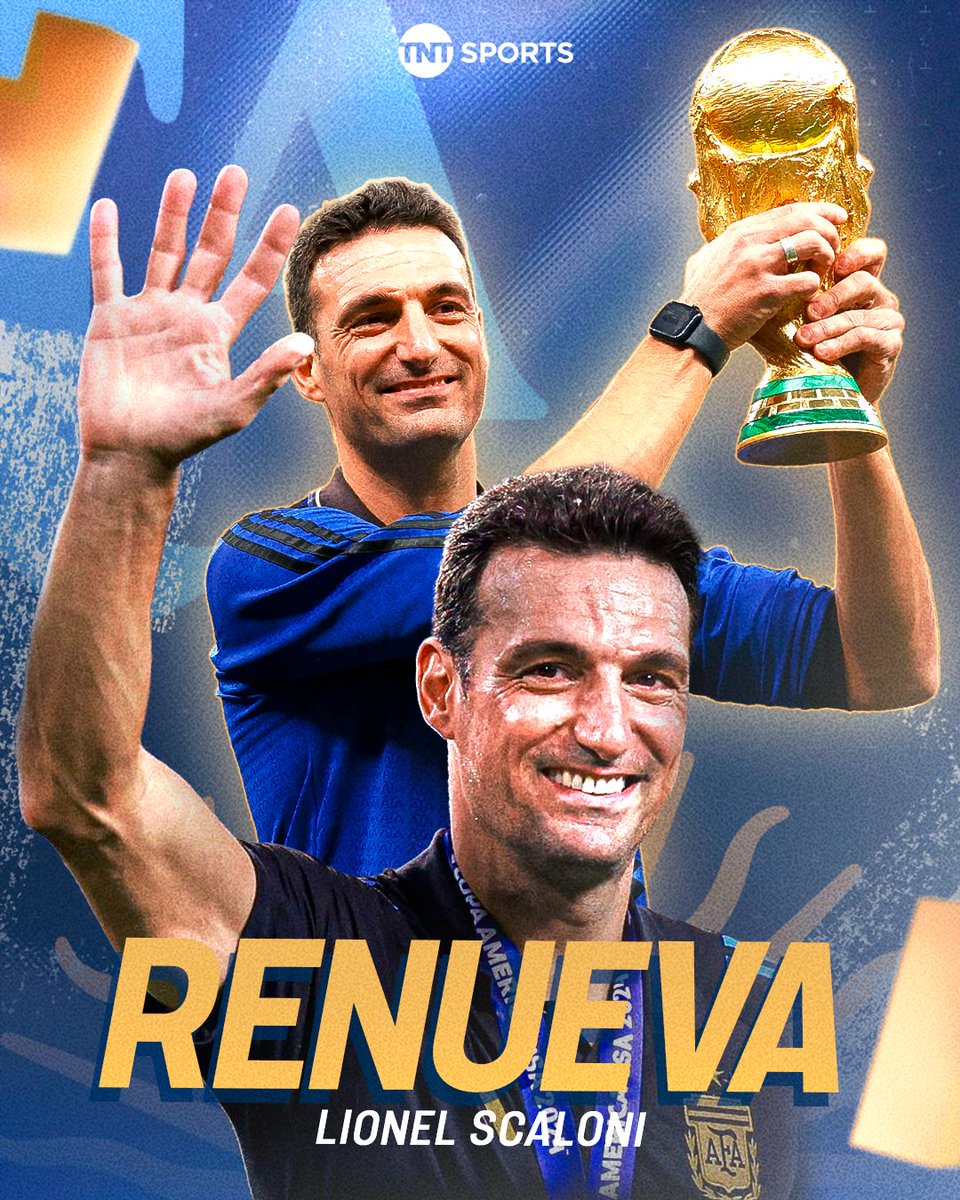 TNTSportsAR's tweet photo. ¡¡SCALONI SIGUE EN LA SELECCIÓN!! 🇦🇷✅

Informa @caminocristiann que ya están todos los papeles preparados para la renovación del DT y el anuncio oficial se hará en los días posteriores a la despedida de LIONEL MESSI el próximo martes.

ℹ️ En principio, el nuevo vínculo sería por dos años y con posibilidad de extenderlo por dos más.

¡La noticia que todos estábamos esperando! 🙌🏻