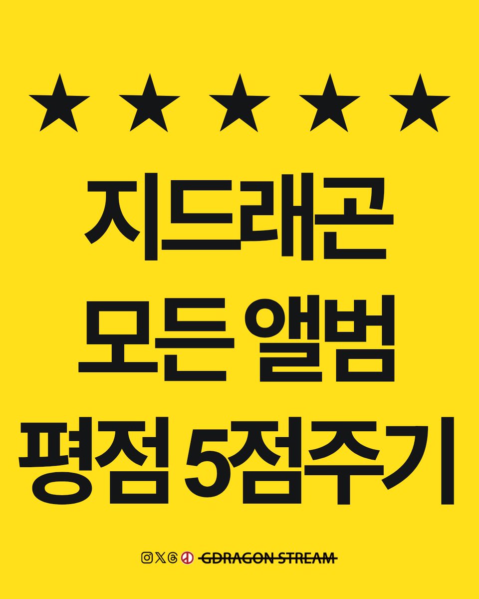 GDRAGON_STREAM's tweet photo. 🌼 글로벌 TOP10을 위한 오늘의 미션🌼

1️⃣ 지드래곤 모든 앨범에 평점 5점주기!

바로가기
https://t.co/1O1awdN3ik

* 앨범별 1곡을 듣고 평점 등록을 해주세요!
* 평점 후 다시 슴리대로 재생 해주세요 🙏

2️⃣ 지드래곤 팬톡에 지디 관련 댓글 쓰기

오늘도 인증샷으로 글로벌차트 팬활동 독려해주세요‼️