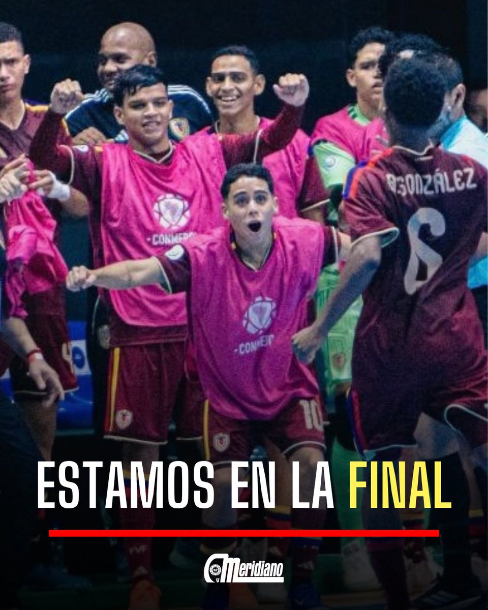 Meridianoonline's tweet photo. ¡A LA FINAL! 🇻🇪🔥 

Qué orgullo inmenso nos están regalando estos chamos.🔥🔥

​Nuestra Vinotinto Futsal Sub-20 acaba de clasificar a la gran final del torneo CONMEBOL. ⚽🥇

📸:Vinotintofutsal https://t.co/HeGSLpT0Ss