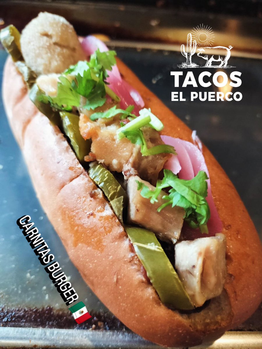 imayahamburger's tweet photo. 🌲 今屋のハンバーガー六本松店 🌲

🇲🇽 カルニタスバーガー : 800円(税抜) 

⚠️ 1日限定5個

🗓️ 期間限定販売中

メキシコ現地の味を伝える夫婦タコスユニット『TACOS EL PUERCO』さんとのコラボバーガー 🌮🌭🌮

@tacos_el_puerco https://t.co/NiiLfYz9B2