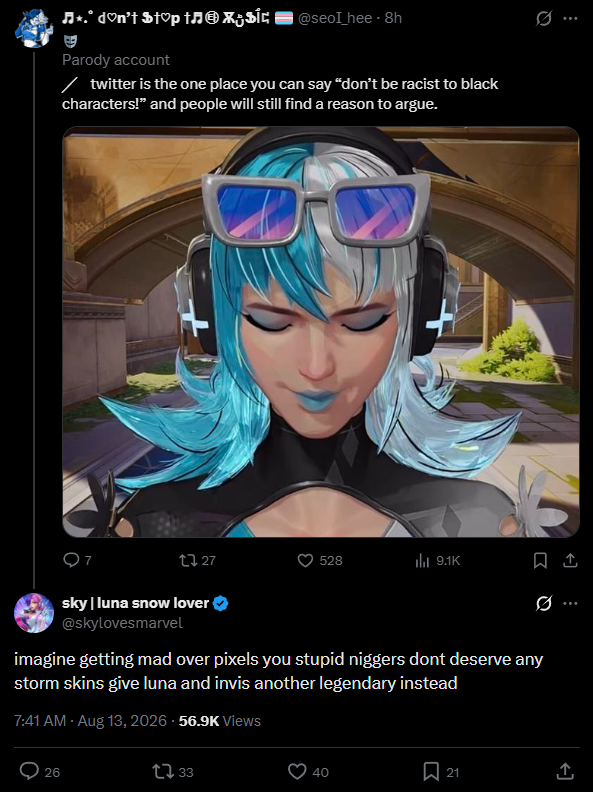 Yorkden_'s tweet photo. @ThelVadam_ilyf Wasn’t the guy who said this is a poser and spoke that towards a real luna main not a storm or bp main?

Holy larp that retard is beating over a dead horse from 2 months ago. https://t.co/Lq8ONbCzaj