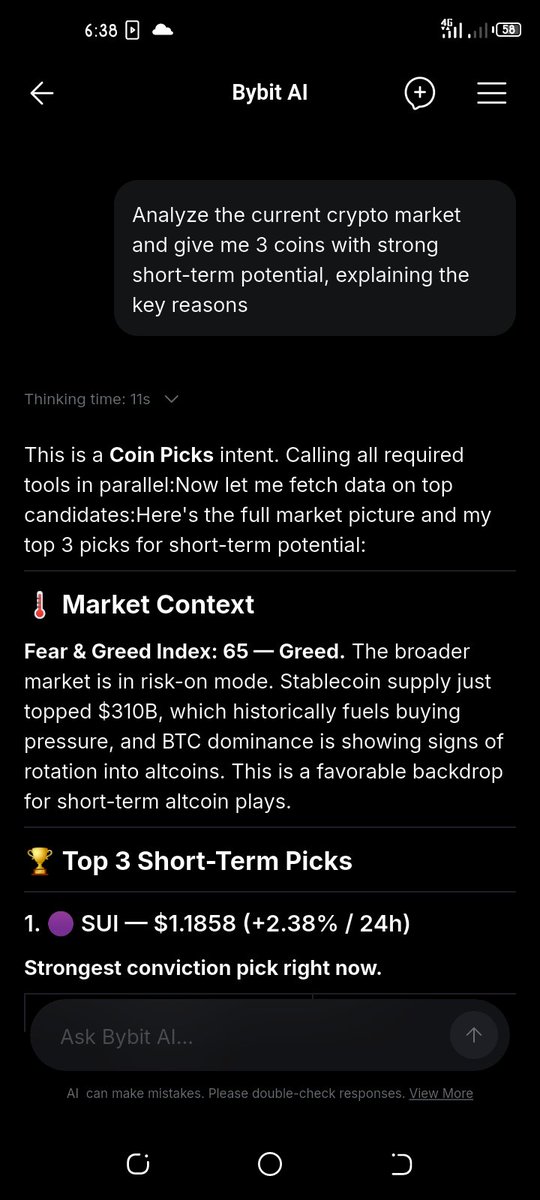 BadmusTheGuyy's tweet photo. I asked Bybit AI a few questions about crypto, and the answers came with detailed explanations and clear reasons behind them.
Not just an answer, it actually helped me understand the βwhyβ behind it.
#BybitAIPromptShowOff
@BybitAfrica https://t.co/6sMG47oD2Z