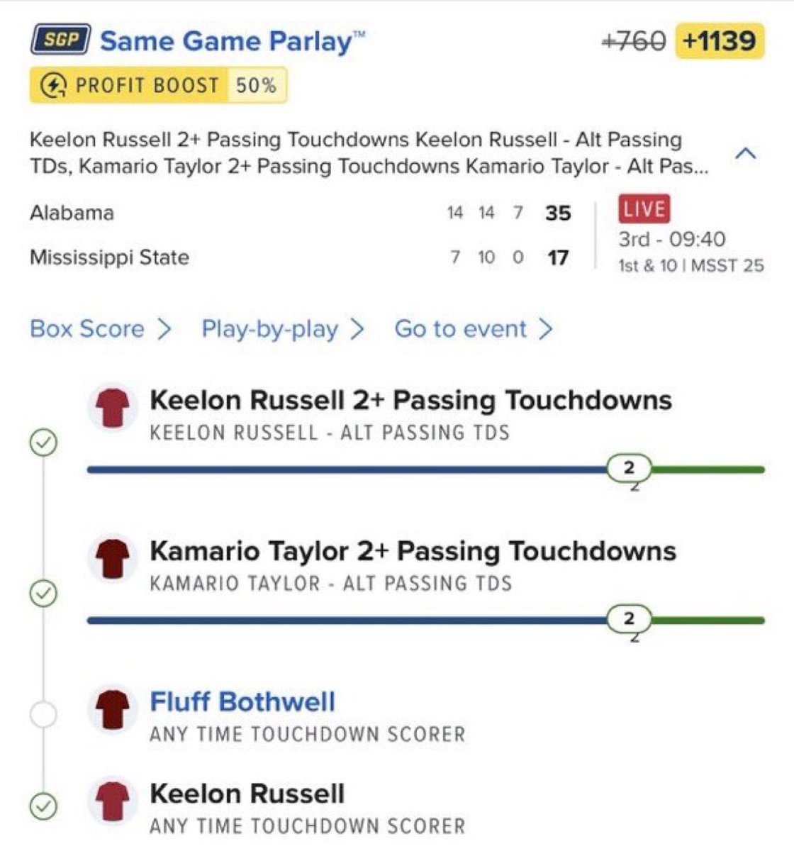 theQueenbook5's tweet photo. Russell/Taylor 2+ Pass TD’s✅
Russell ATD✅

Bothwell hurt on 1st drive.. out rest of the game🩼🤕

VIP ACCESS - LINK N MY BIO 

#NFL #NFLProps #SGP #NFLBetting #GamblingTwitter #GamblingX #PrizePicks #FanDuel #DraftKings� https://t.co/iUdQun4slK