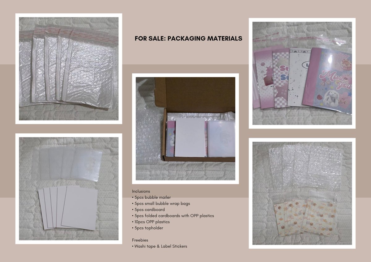 warehousephils's tweet photo. CLEARANCE SALE 

wts lfb ph kpop packaging materials mats

• 100php/set + lsf 
• details in the photo
• mop: gcash/maribank/gotyme
• mod: j&amp;t or sdd

Tags: kpop packaging mats bts exo twice blackpink ateez stray kids riize cortis rescene nct aespa bigbang wayv ive txt enhypen https://t.co/csOOZkI1P8