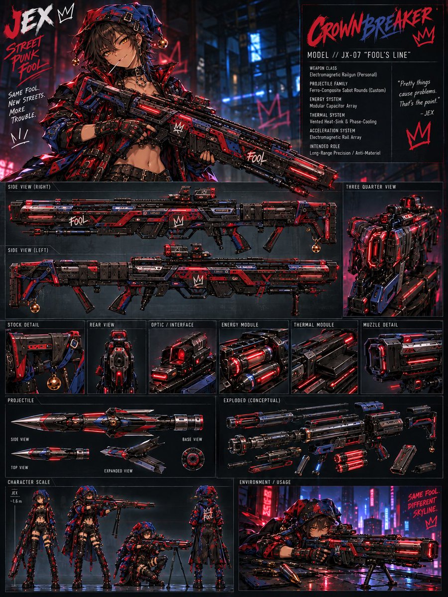 TC_8488's tweet photo. Random Community prompt drop!!

Now you too can have your own railgun, custom tailored to your unique style!

I apologize in advance if some of you have issues running the prompt. It gave me hell for some, and worked just fine for others.

Prompt will be in comments

First up:
@TC_8488
@JexTheFool 
@SirMichael8963 
@Nightwolf5656