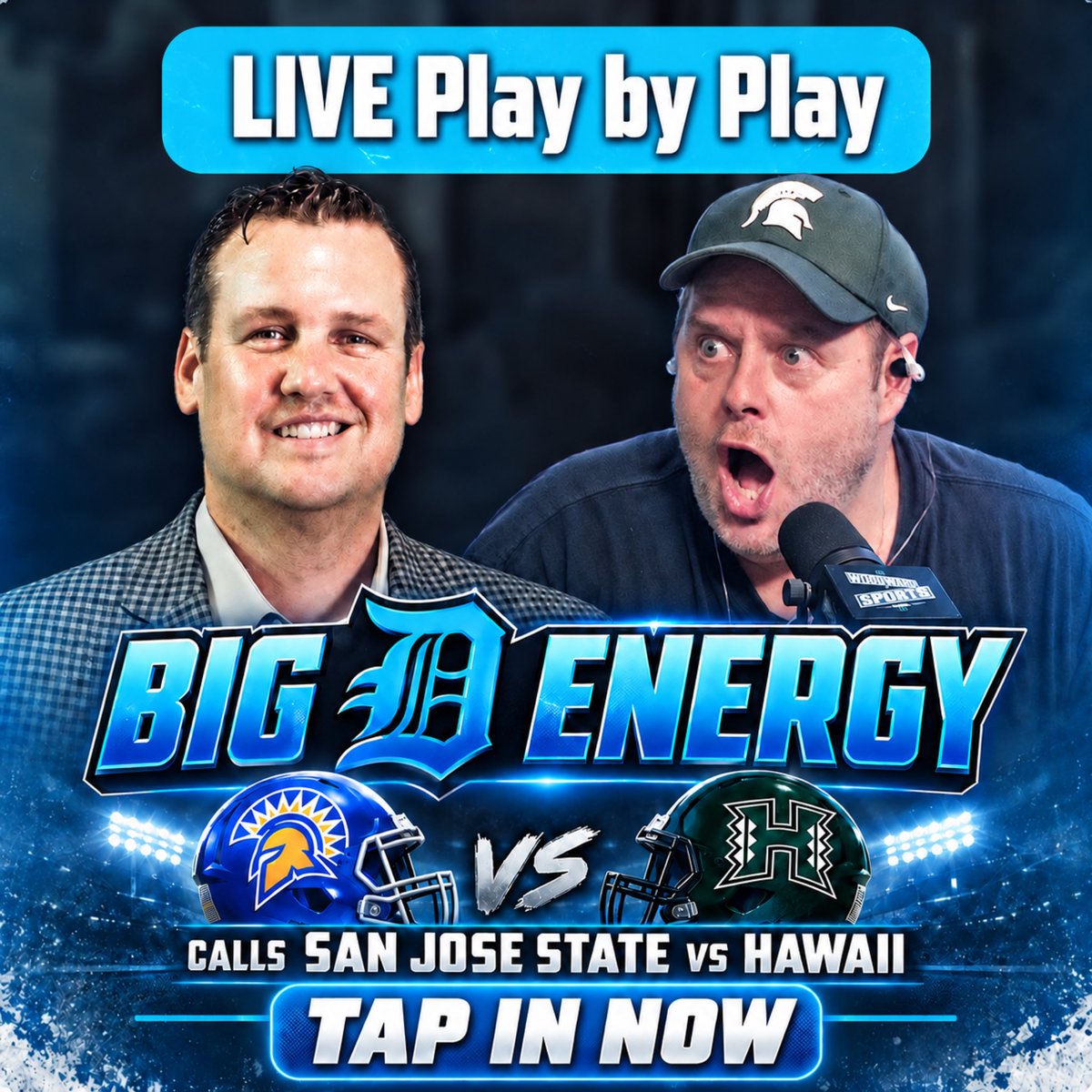 woodwardsports's tweet photo. Woodward Sports Own Neal Ruhl and Sean Baligian are on THE CALL for San Jose State @ Hawaii!

Tap in HERE - https://t.co/zYDcaFFok5, https://t.co/fZS8dgnBg6