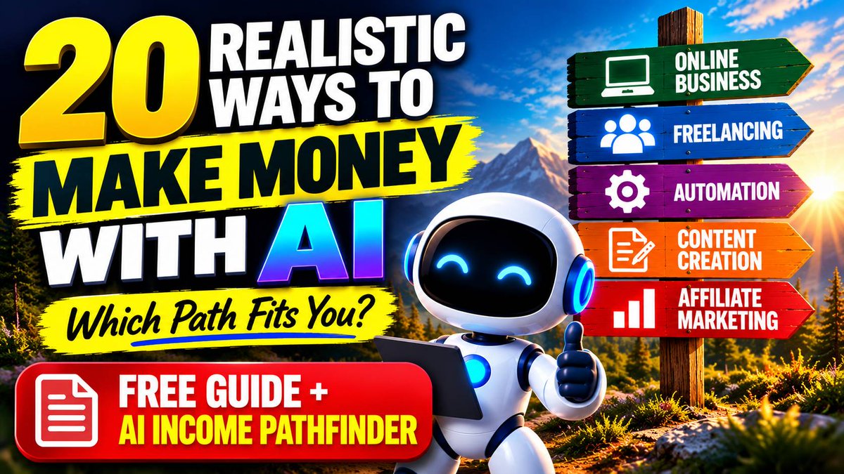 clintherman's tweet photo. AI can help you write, research, create, automate &amp; sell—but those are tools, not income streams.
The real question: What can AI help YOU build?
I researched 20 realistic paths + made a free Pathfinder to help you choose.
https://t.co/NHkJ8ORtmf https://t.co/1hM4vY1Brk