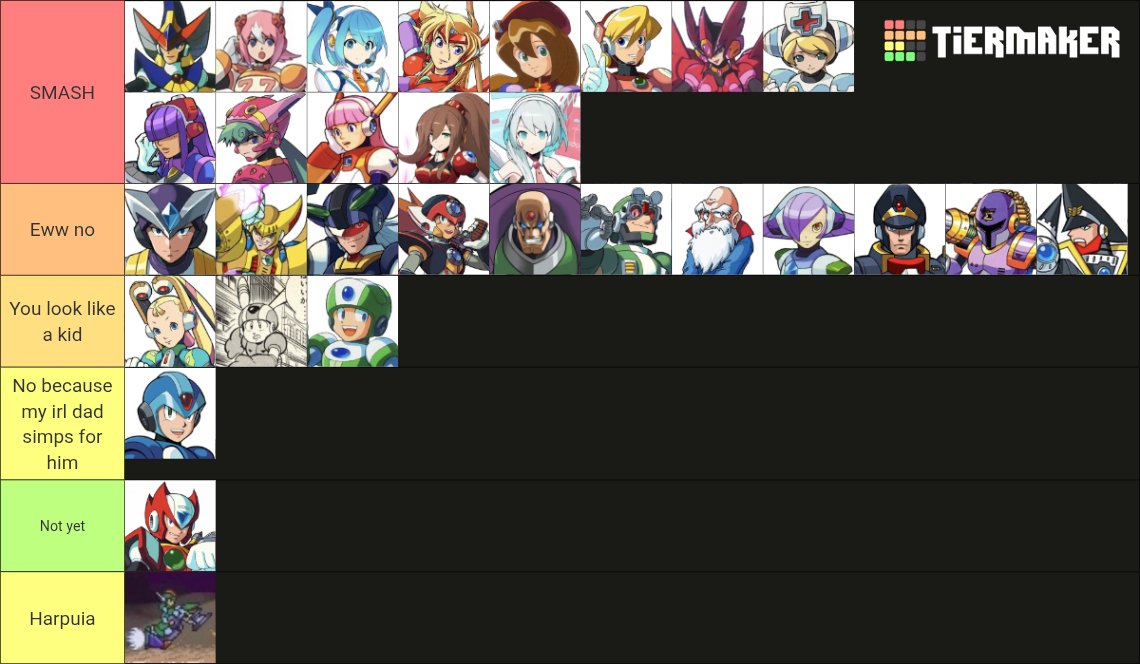 kodsaki's tweet photo. Okayy Now mine my megaman x smash tier list https://t.co/y1WYMymx3e