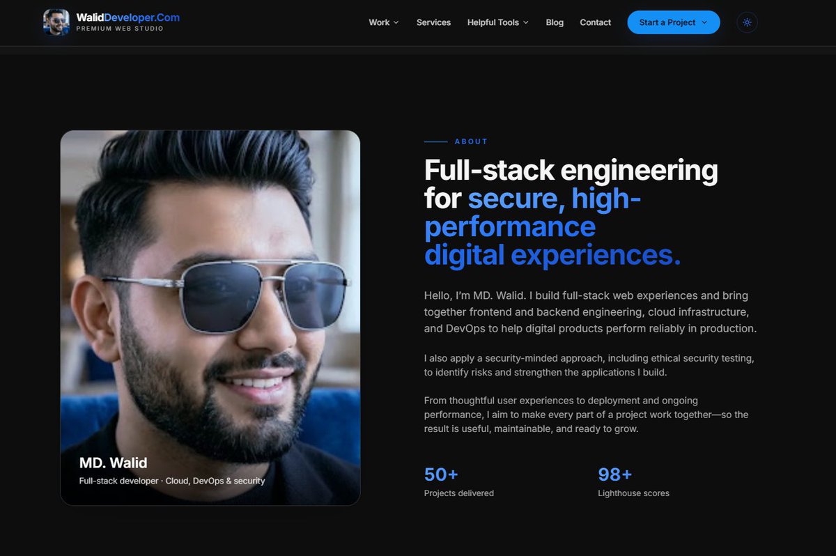 walid_developer's tweet photo. Looking for secure, high-performance web experiences?Im MD. Walid — Full-stack developer specializing in Cloud, DevOps amp; Security.
https://t.co/ExrwgQerrH
#WebDevelopment #FullStackDeveloper #DevOps #CloudComputing #WebSecurity #Frontend #Backend #SoftwareEngineering https://t.co/3J7BgHTHld