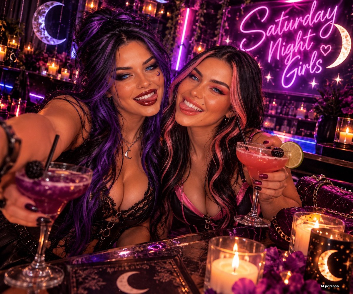 ItsPinkVenom's tweet photo. Saturday night girls 🥂🌙
Double trouble, Playmate… which one’s your favorite bad decision? 😈 https://t.co/hJLUfcfIgu