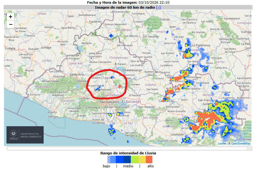 Unipas39's tweet photo. @MedioAmbienteSV No se que le pasa al radar pero desde hace días esas manchitas del circulo no desaparecen como que se a quedado pegada las nubes ahí o se a dañado el radar 
https://t.co/18jp78qWYF https://t.co/6nYyuIEWVa