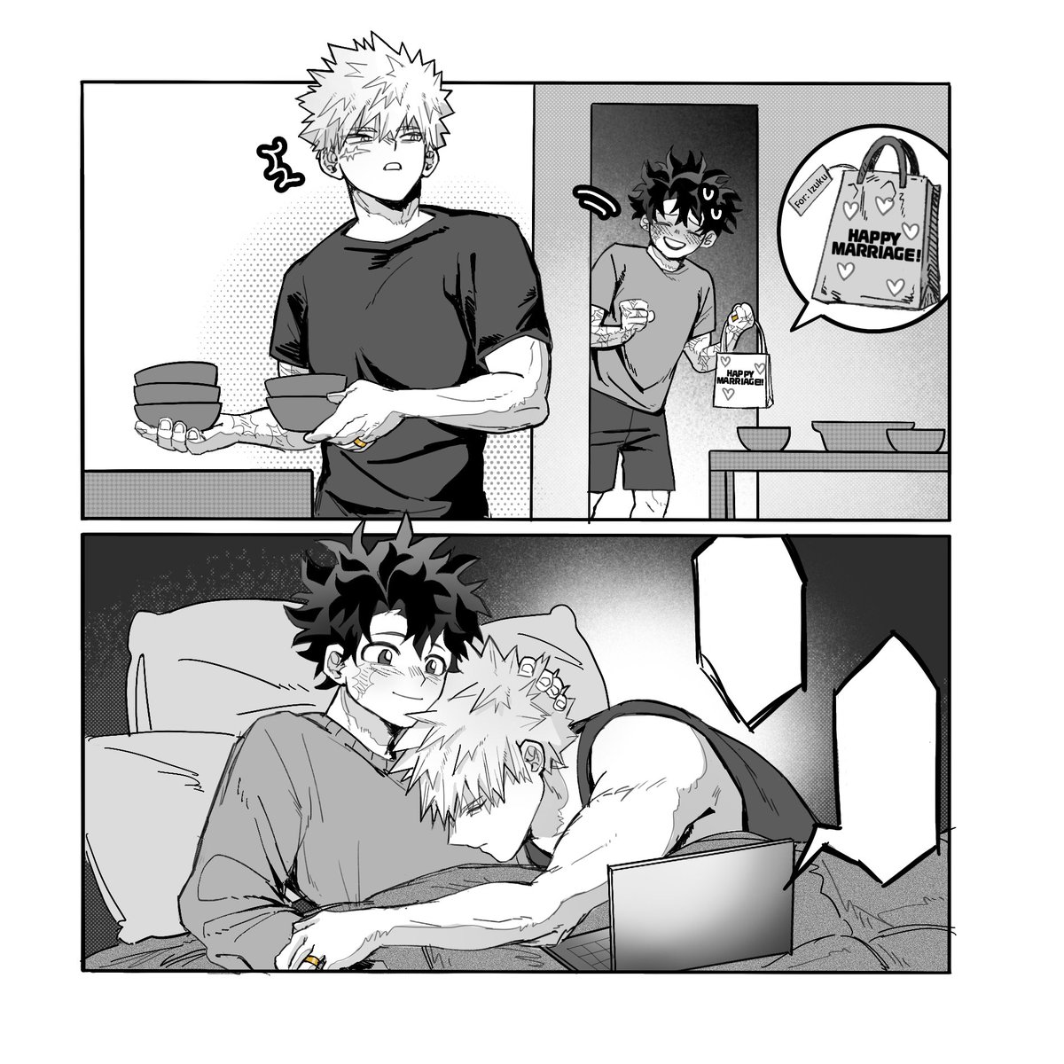 spaghettfish's tweet photo. married life🏠💗 #bkdk #bakudeku https://t.co/zOZWuQljG9