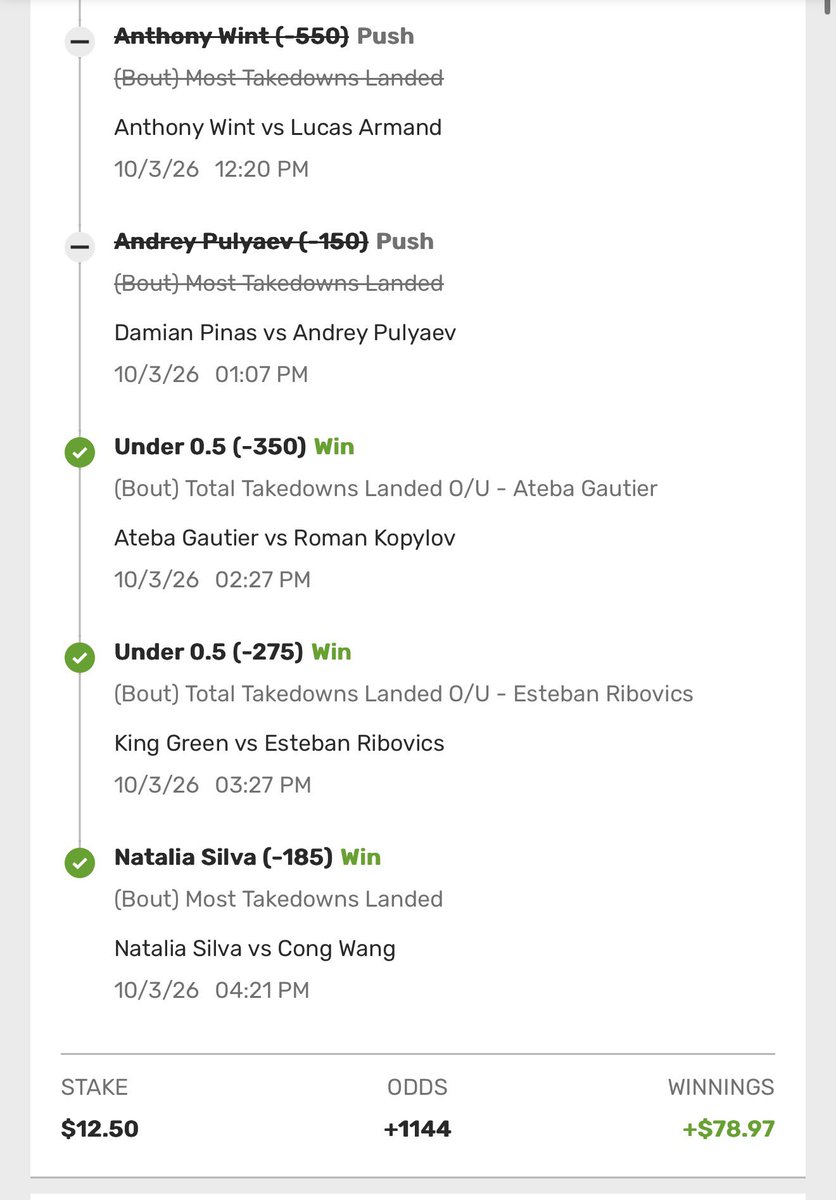 shmotos_slips's tweet photo. #UFC332 heat!

+532 ✅ (Adjusted down from +1144)
+2255 ✅

Over 9u of profit on the week in @BlueprintLLC_ https://t.co/ryDfdPT1sl