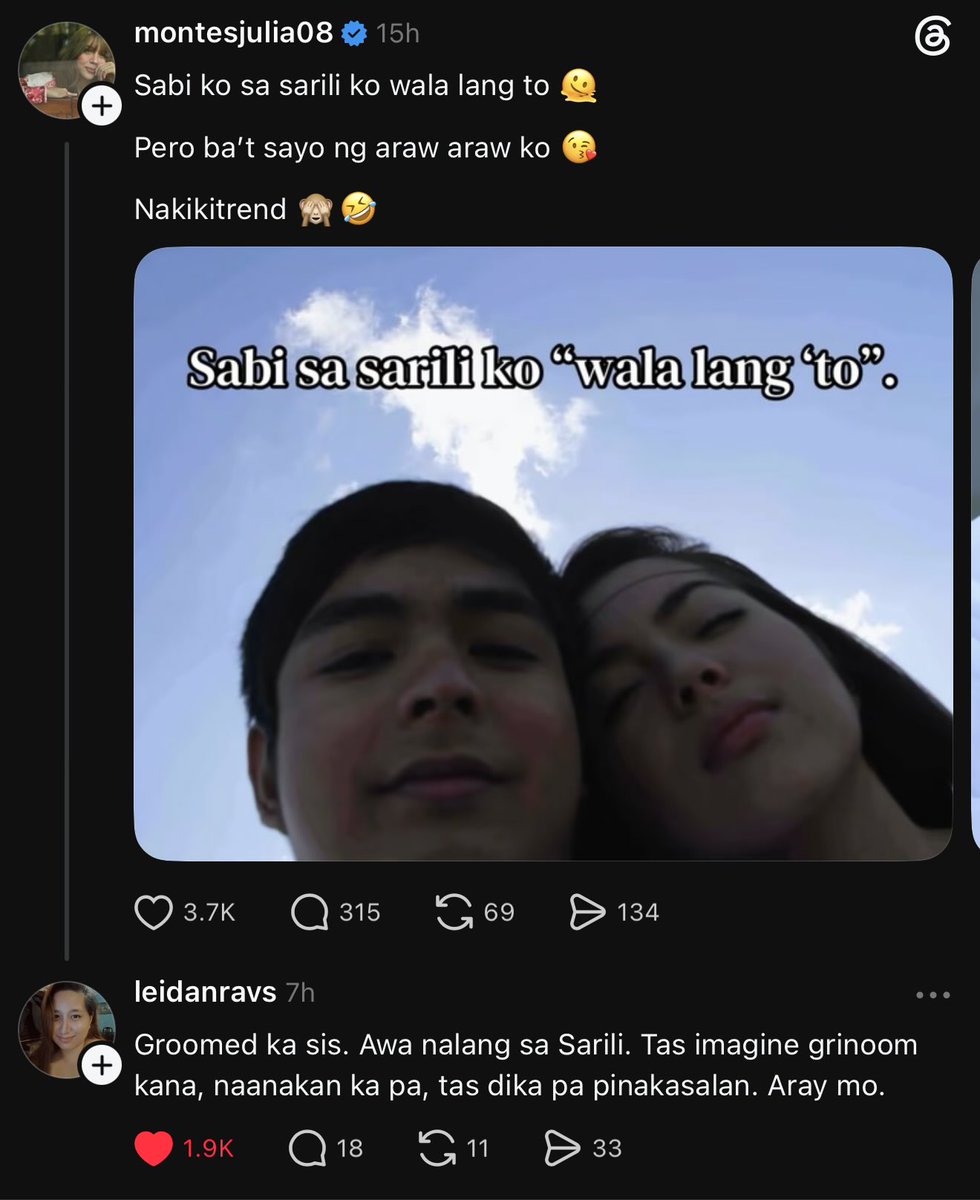 DisplayNameOpti's tweet photo. Stop the wedding dapat yung trend mo teh Julia Montes. Biktima ka ng grooming ng pedophile na si Coco Martin. Imagine 13 years old ka niligawan?! https://t.co/TYwEYDN1o7
