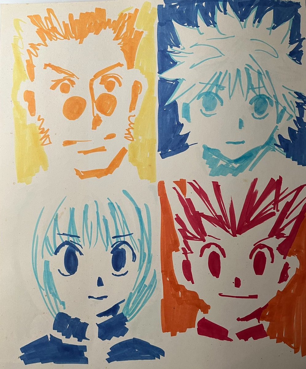 k42wKKihKBGTvXv's tweet photo. 冨樫先生のゴン、キルア、クラピカ、レオリオこの書き下ろしイラストすき！！

#HUNTER×HUNTER #ハンターハンター https://t.co/6VPbukCKFA
