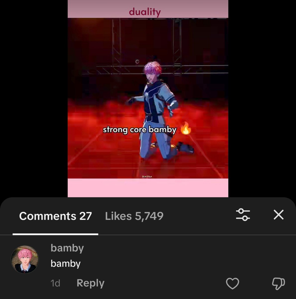 bambiaatch's tweet photo. you know what's funny? they comment just "bamby" under my vids. no additional words whatsoever. just "bamby" 😭 https://t.co/pcsseXALEK